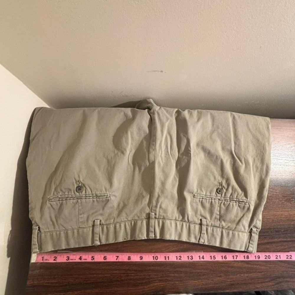 Mens 38 Polo Ralph Lauren Chino Shorts Gray Cotton Flat Front Slash Pockets - Picture 10 of 15